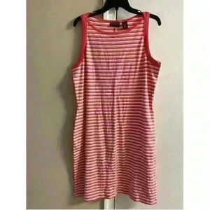 Nwt new York &company pink striped sleeveless cotton dress, XL. NWT